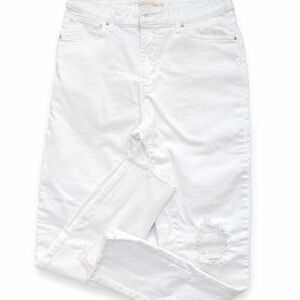 Levi’s 721 High Rise Skinny Ankle Jeans – White Distressed – Size 31